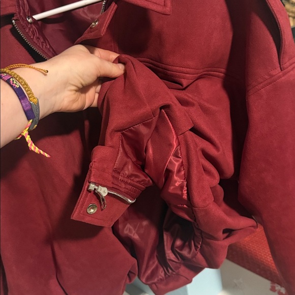 Zara Women's suede Bomber Jacket - Picture 8 of 11